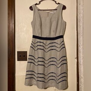 Boden Sleeveless Dress, size 6R, in beige and black, size 6R.  Preowned.